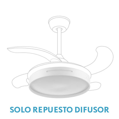 Difusor de Repuesto Mbatis Blanco para Ventilador de Techo Fabrilamp - vista principal | Fabrilamp / Abrila