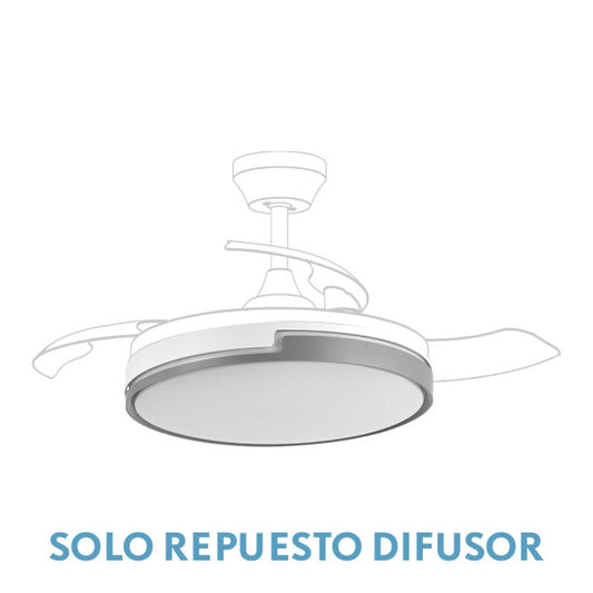 Difusor Ventilador Olimpia Grande 107d Blanco/Gris Fabrilamp - Vista frontal principal en fondo blanco | LuzGurú