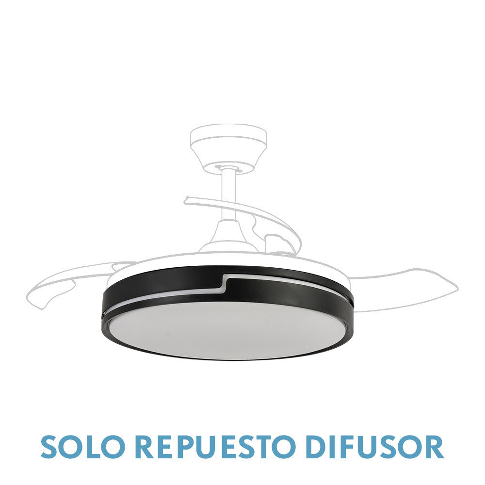 Difusor Ventilador Olimpia Grande Negro Fabrilamp / Abrila 99.DIF-OLIMPIA-NEGRO