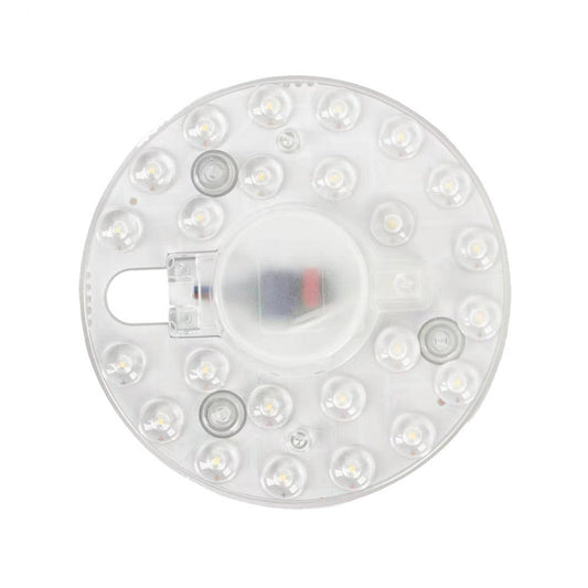 Disco LED fabricado en metal y policarbonato color blanco