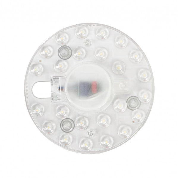 Disco LED 12W 3000K blanco cálido, detalle de la placa. Fabrilamp en luzguru.com