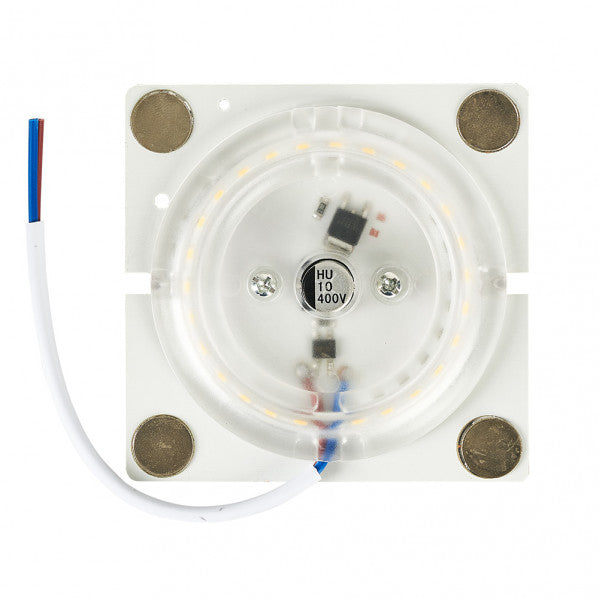 Disco LED magnético 12W 6000K blanco frío de Fabrilamp, detalle de los imanes.