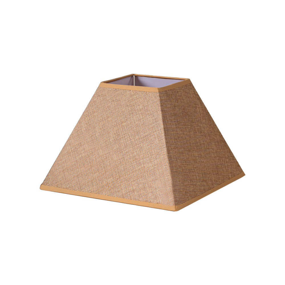 Pantalla Piramidal Divos 45 cm Saco Yute Marrón Fabrilamp