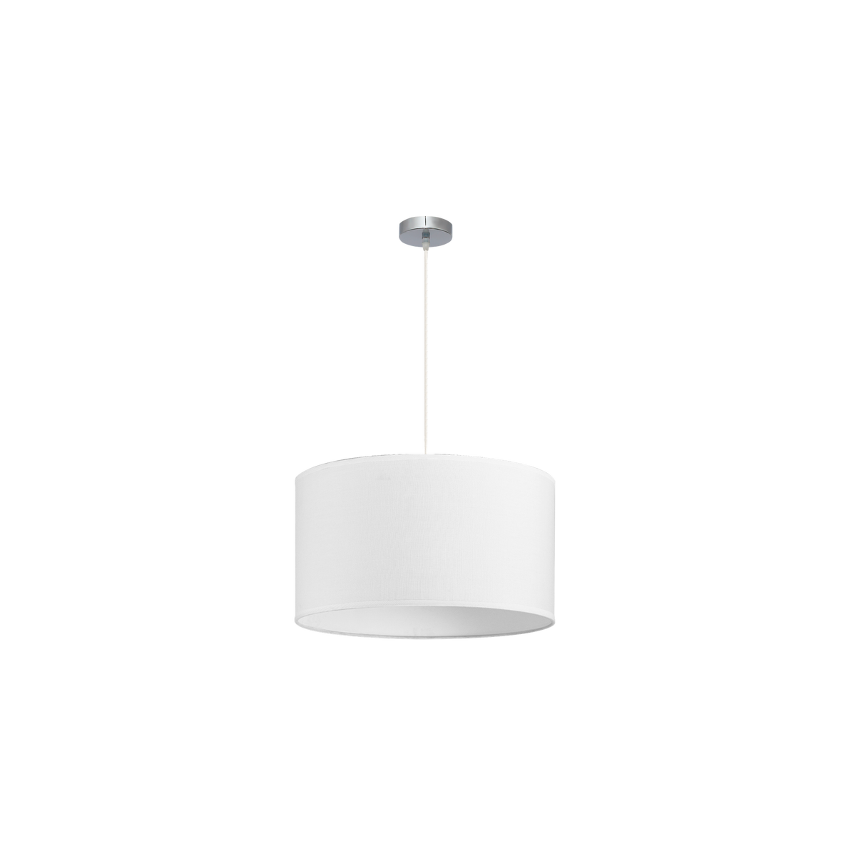 Pantalla Textil Dori 50 cm / Blanco / Níquel – vista principal · Ref. 176195001