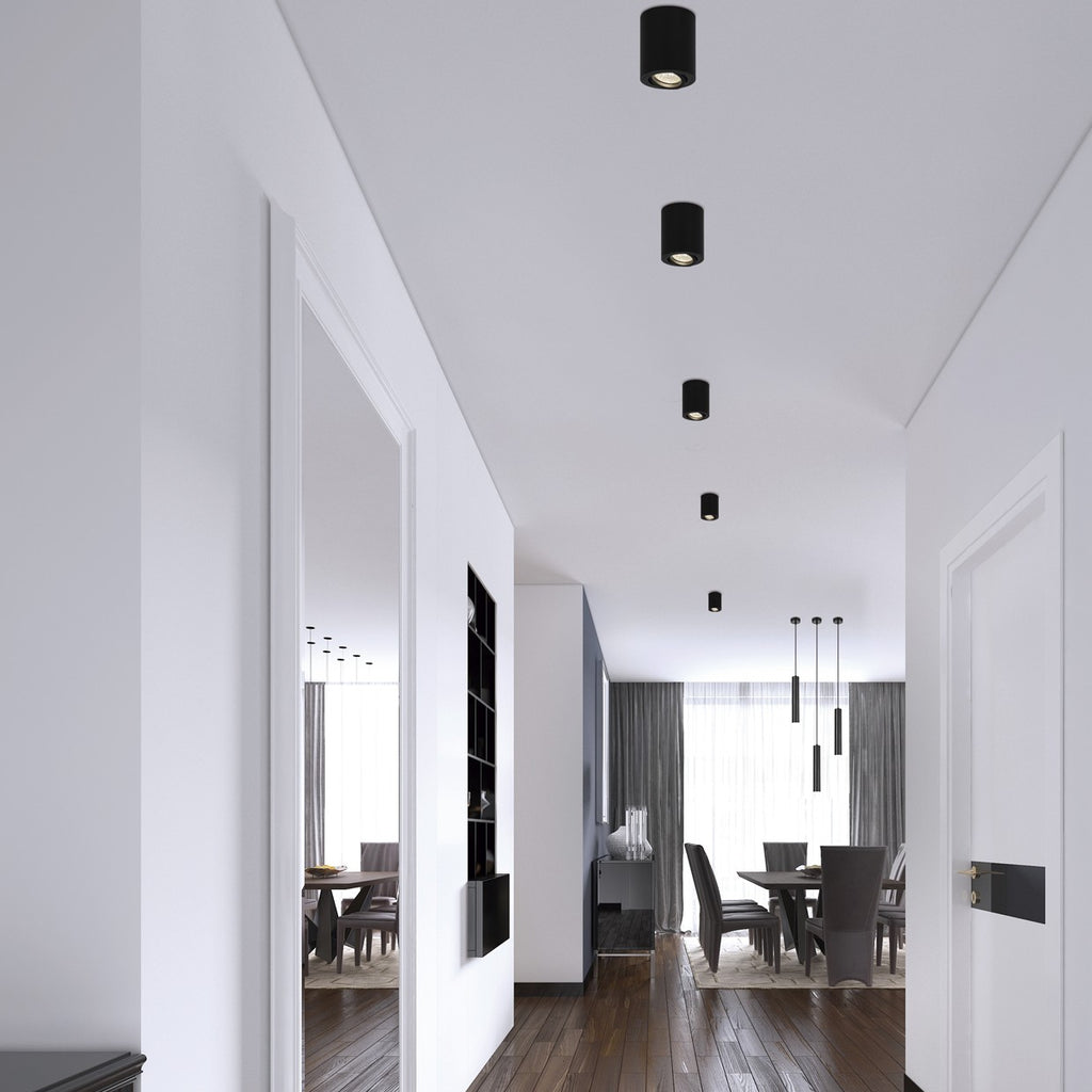 Downlight negro GU10 AJP/Alemar SILOS (Ref. 11261) - Medidas. Iluminación interior, fácil instalación. LuzGuru.com
