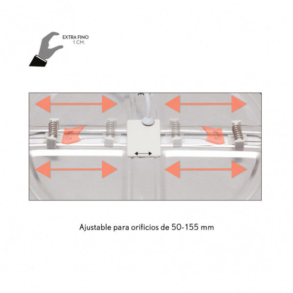 Downlight LED 15W 4000k Cromo Providencia Fabrilamp - Dimensiones