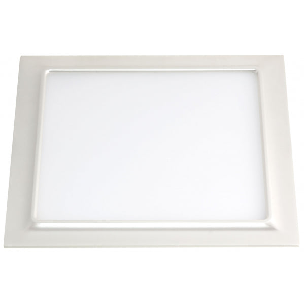 Downlight Ventura Perla Plata 16W 3000K, vista frontal. Iluminación eficiente para interiores.