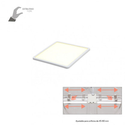 Downlight LED 8W Fabrilamp Providencia, vista frontal, blanco, instalación empotrada.