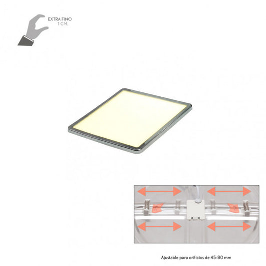 Downlight LED 8W 4000K Cromo Providencia, vista frontal.