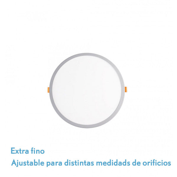 Downlight Lejania 8w 5500k blanco, vista frontal. Iluminación eficiente para interiores.