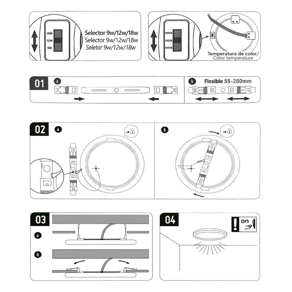Downlight LED Axel Blanco 18W AJP/Alemar (Ref. 11833) - Medidas: [Insertar medidas aquí]. LuzGuru.com
