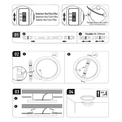 Downlight LED Axel Blanco 18W AJP/Alemar (Ref. 11833) - Medidas: [Insertar medidas aquí]. LuzGuru.com

