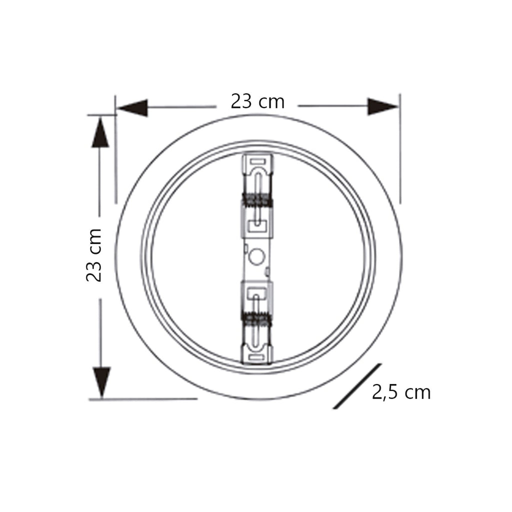 Downlight LED Axel 18W AJP/Alemar (Ref. 11833): Medidas del downlight ajustable, con sensor de movimiento,  para una iluminación eficiente y versátil. LuzGuru.com
