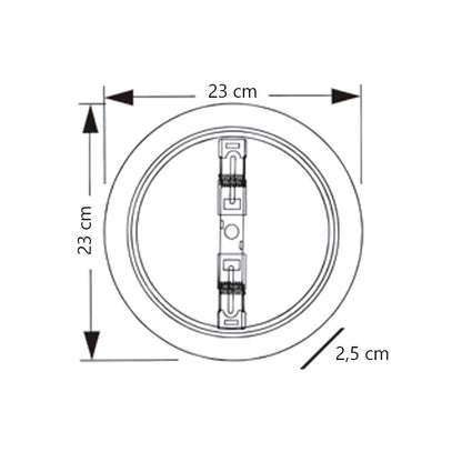 Downlight LED Axel 18W AJP/Alemar (Ref. 11833): Medidas del downlight ajustable, con sensor de movimiento,  para una iluminación eficiente y versátil. LuzGuru.com
