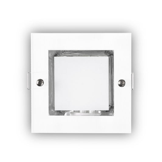 Downlight empotrable cuadrado Mini Down Blanco de Fabrilamp, vista frontal.