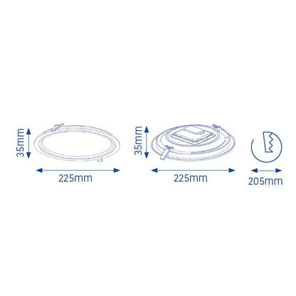 Downlight Sirion fabricado en aluminio color blanco, luz cálida para interiores