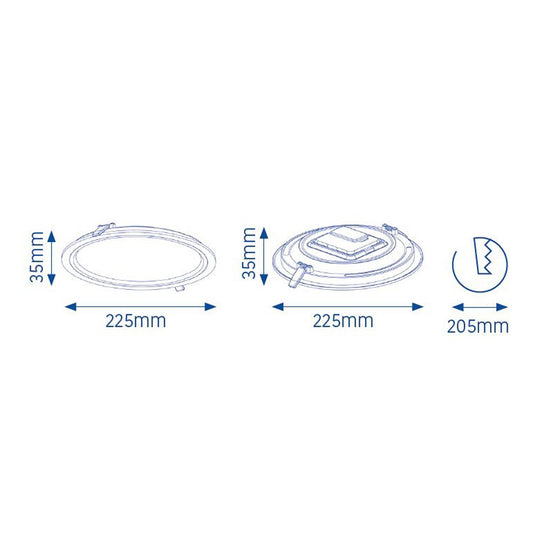 Downlight Sirion fabricado en aluminio color blanco, luz cálida para interiores