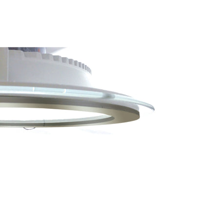 Downlight Kairo fabricado en aluminio, cristal y PVC color níquel