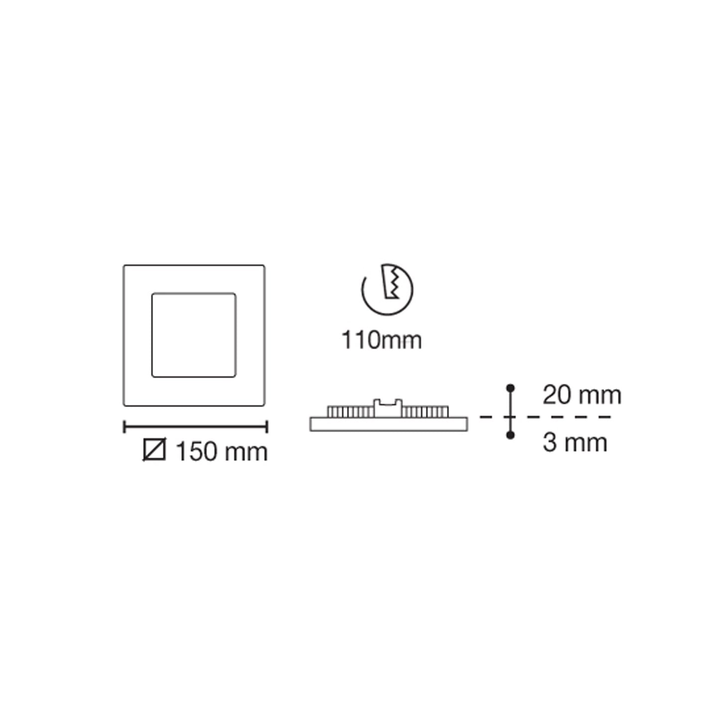 Downlight LED Cuadrado Novo lux CristalRecord 02-807-06-442
