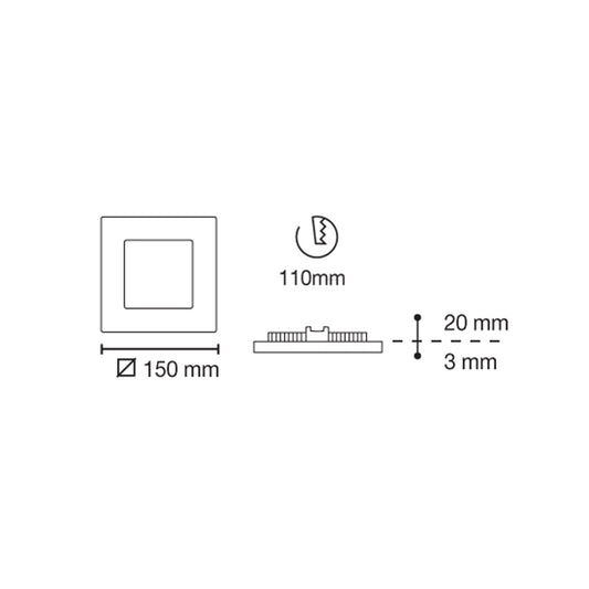 Downlight LED Cuadrado Novo lux CristalRecord 02-807-06-442