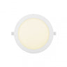 Downlight Obsidiana 18w 3000k Blanco Redondo, vista frontal. Iluminación cálida y eficiente para tu hogar.
