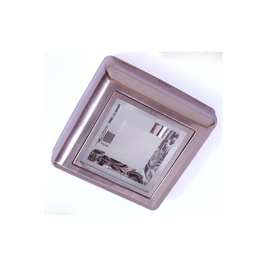 Downlight de Superficie Cuadrado 25 cm 2xE27 Níquel Metal y Cristal Fabrilamp - vista principal | Fabrilamp / Abrila · Ref. 91.866-NIQUEL