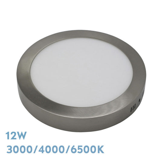 Downlight Superficie Diorita 12W Níquel - Vista frontal