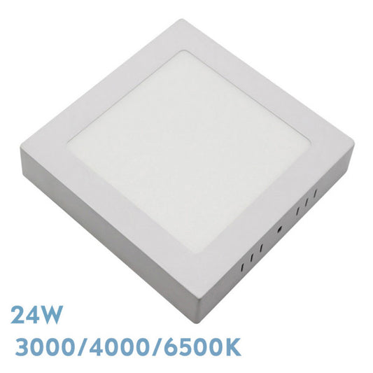 Downlight de superficie Gabro 24W blanco, vista frontal. Fabrilamp. luzguru.com