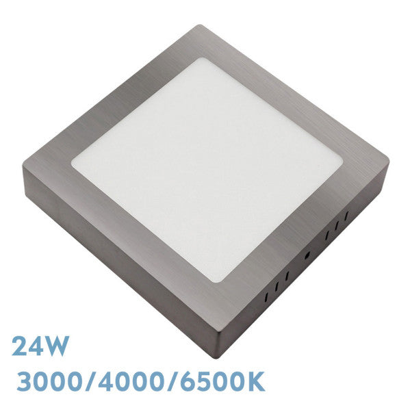 Downlight Superficie Gabro 24W Níquel - Vista frontal