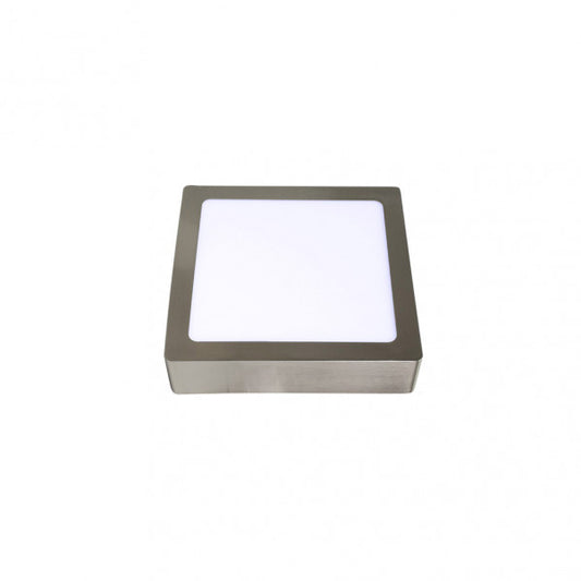 Downlight cuadrado de superficie Toba 12W 6500K Níquel Fabrilamp