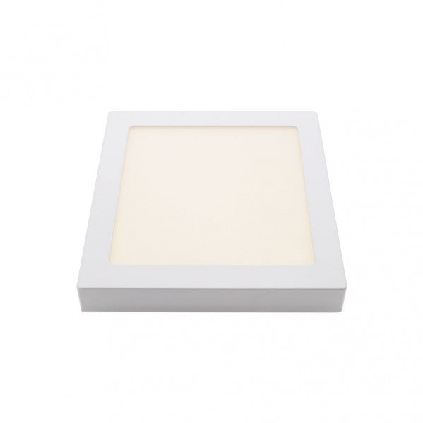 Downlight cuadrado superficie TOBA 18W 4000K blanco, vista frontal.