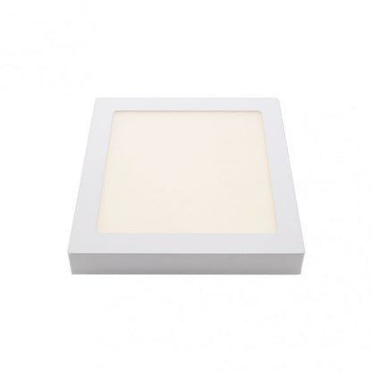 Downlight cuadrado superficie TOBA 18W 4000K blanco, vista frontal.