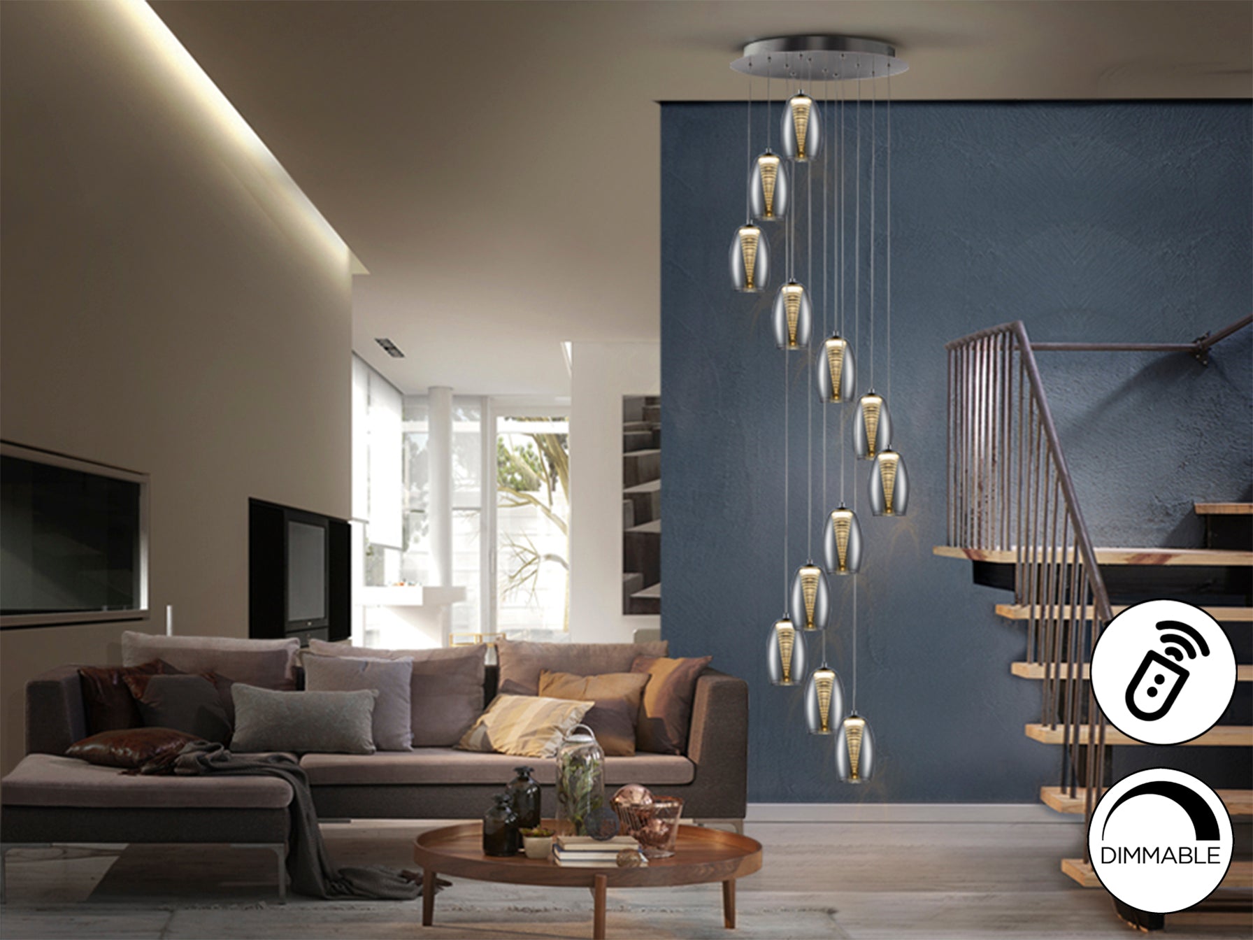 Lámpara LED Moderna Cromo - Schuller Nebula | luzguru.com