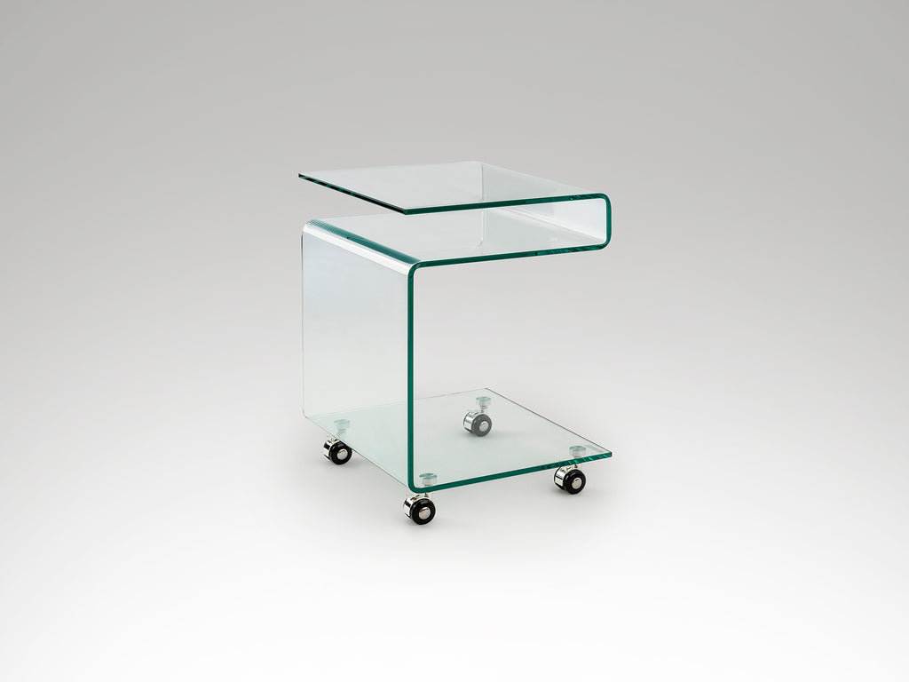 Mesa Auxiliar Cristal Transparente - Schuller - Calidad Premium | luzguru.com