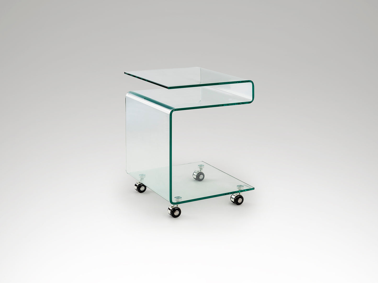 Mesa Auxiliar Cristal Transparente - Schuller - Calidad Premium | luzguru.com