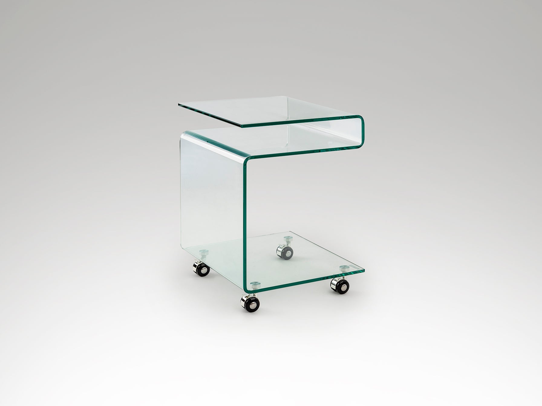 Mesa Auxiliar Cristal Transparente - Schuller - Calidad Premium | luzguru.com