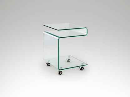 Mesa Auxiliar Cristal Transparente - Schuller - Calidad Premium | luzguru.com