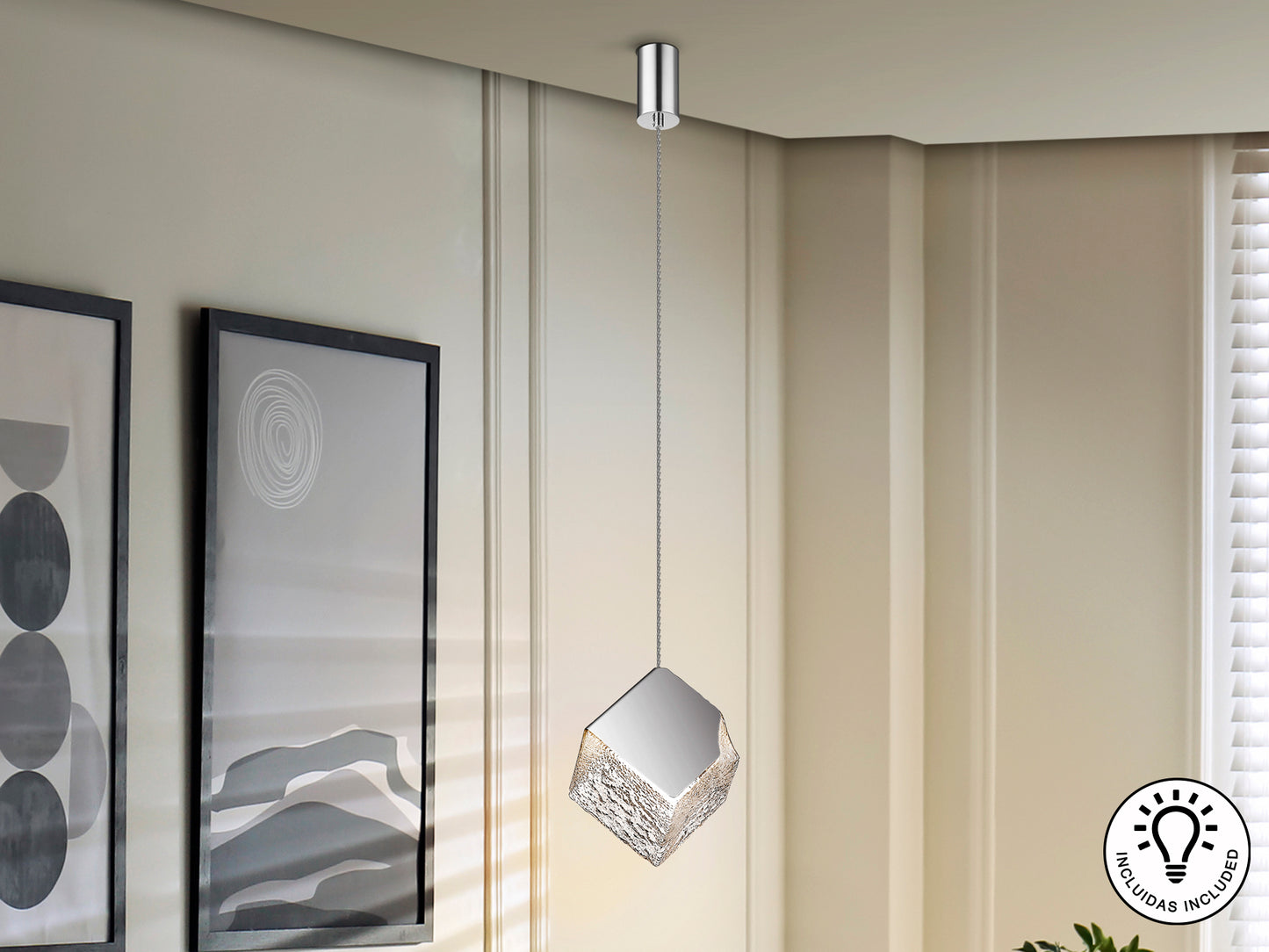 Lámpara de Metal Cromada Priscila - Schuller - luzguru.com