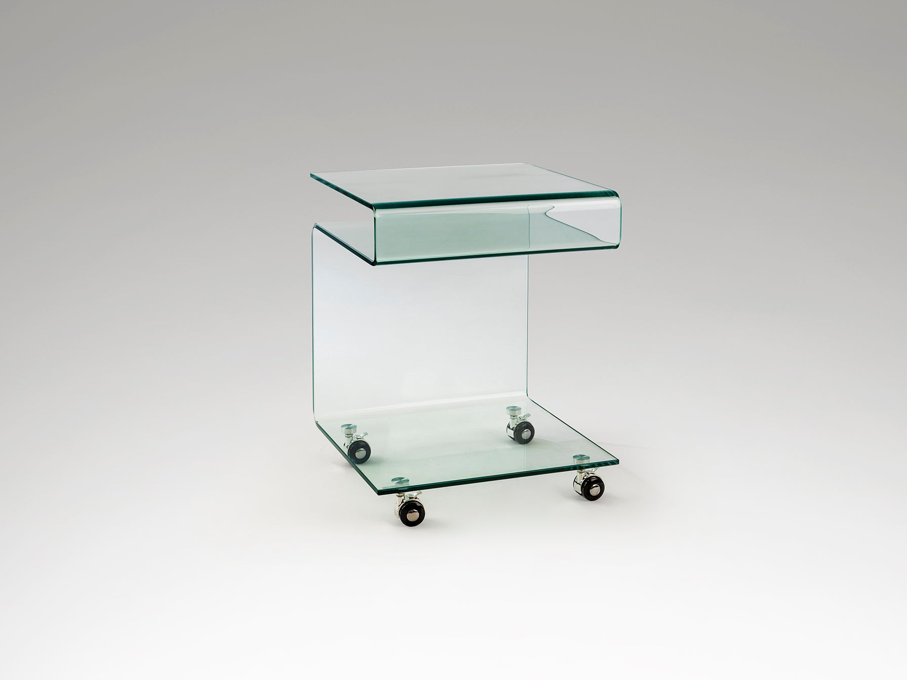 Mesa Auxiliar Cristal Transparente - Schuller - Calidad Premium | luzguru.com