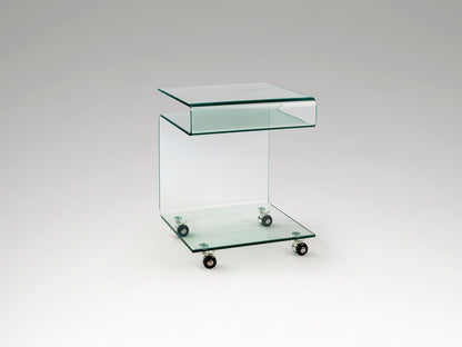 Mesa Auxiliar Cristal Transparente - Schuller - Calidad Premium | luzguru.com