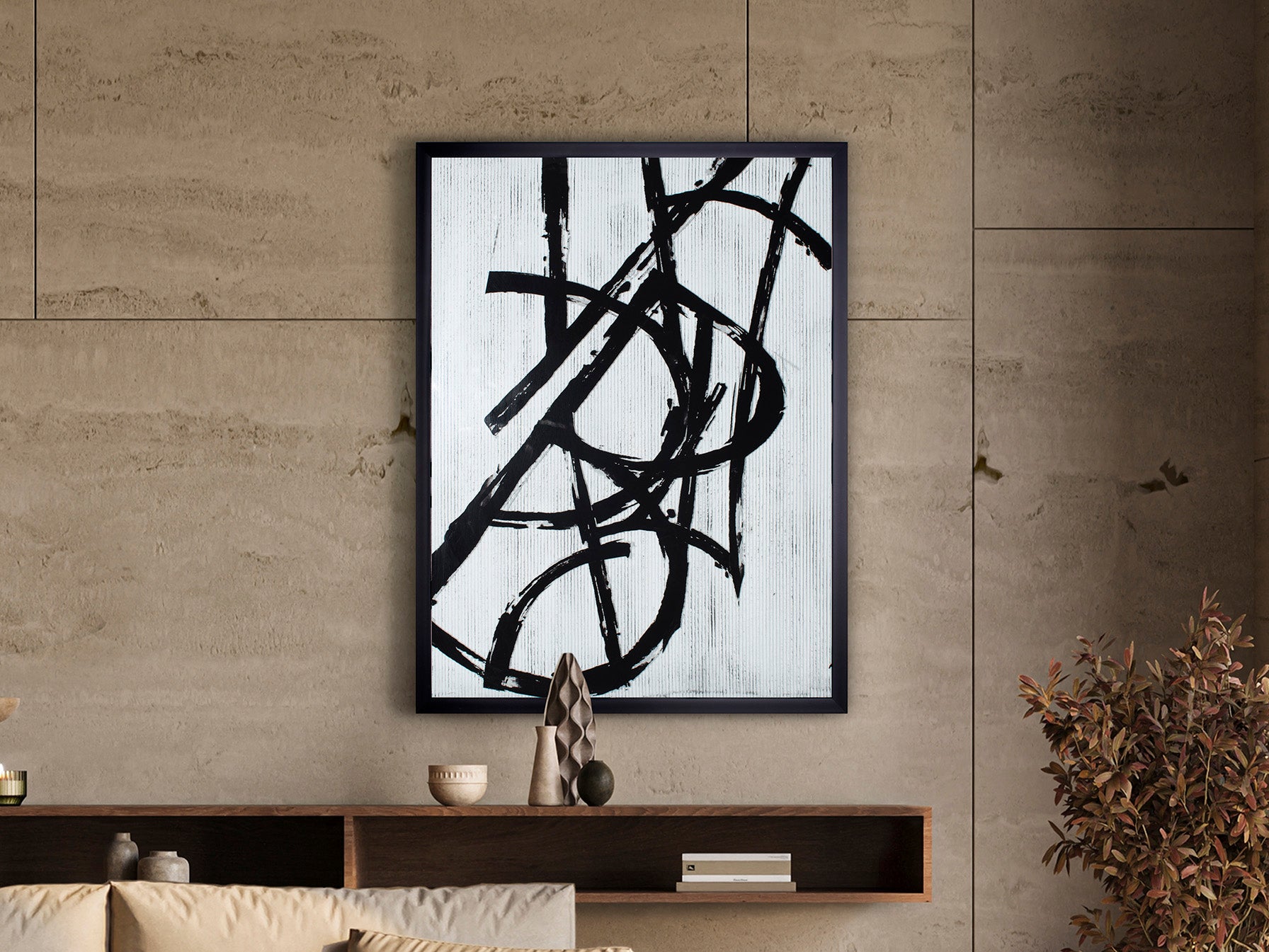 Cuadro Moderno Blanco y Negro 75x100cm - Schuller - Calidad Premium | luzguru.com