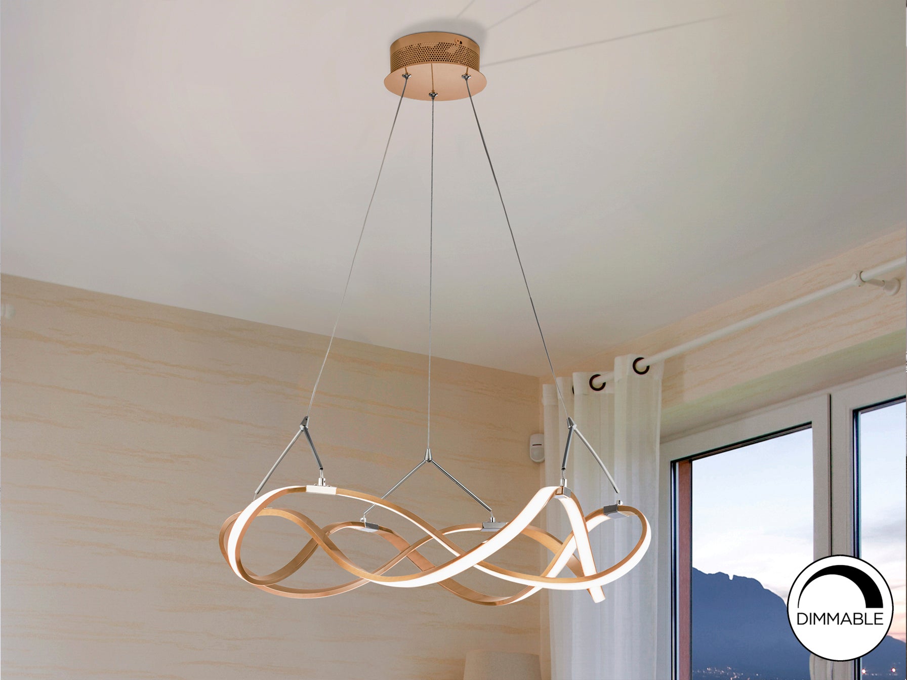 Lámpara LED Moderna Oro Rosa - Schuller Molly | luzguru.com