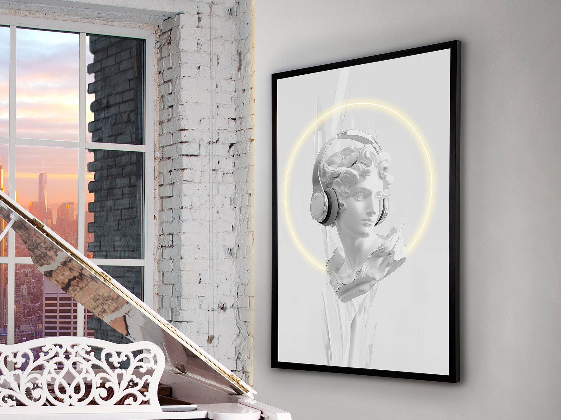 Cuadro LED Busto Schuller - Iluminación Moderna | luzguru.com