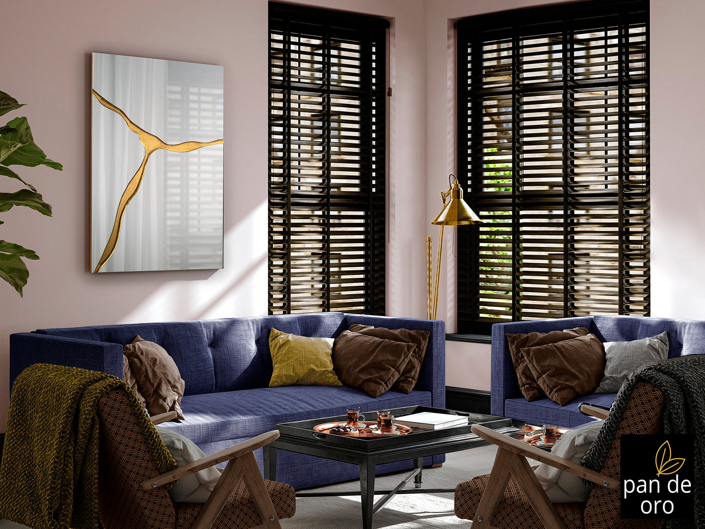 Espejo Moderno Pan de Oro 80x120cm - Schuller - Calidad Premium | luzguru.com