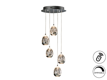 Lámpara Moderna Cromo 5 Luces - Schuller Rocío - Calidad Premium | luzguru.com