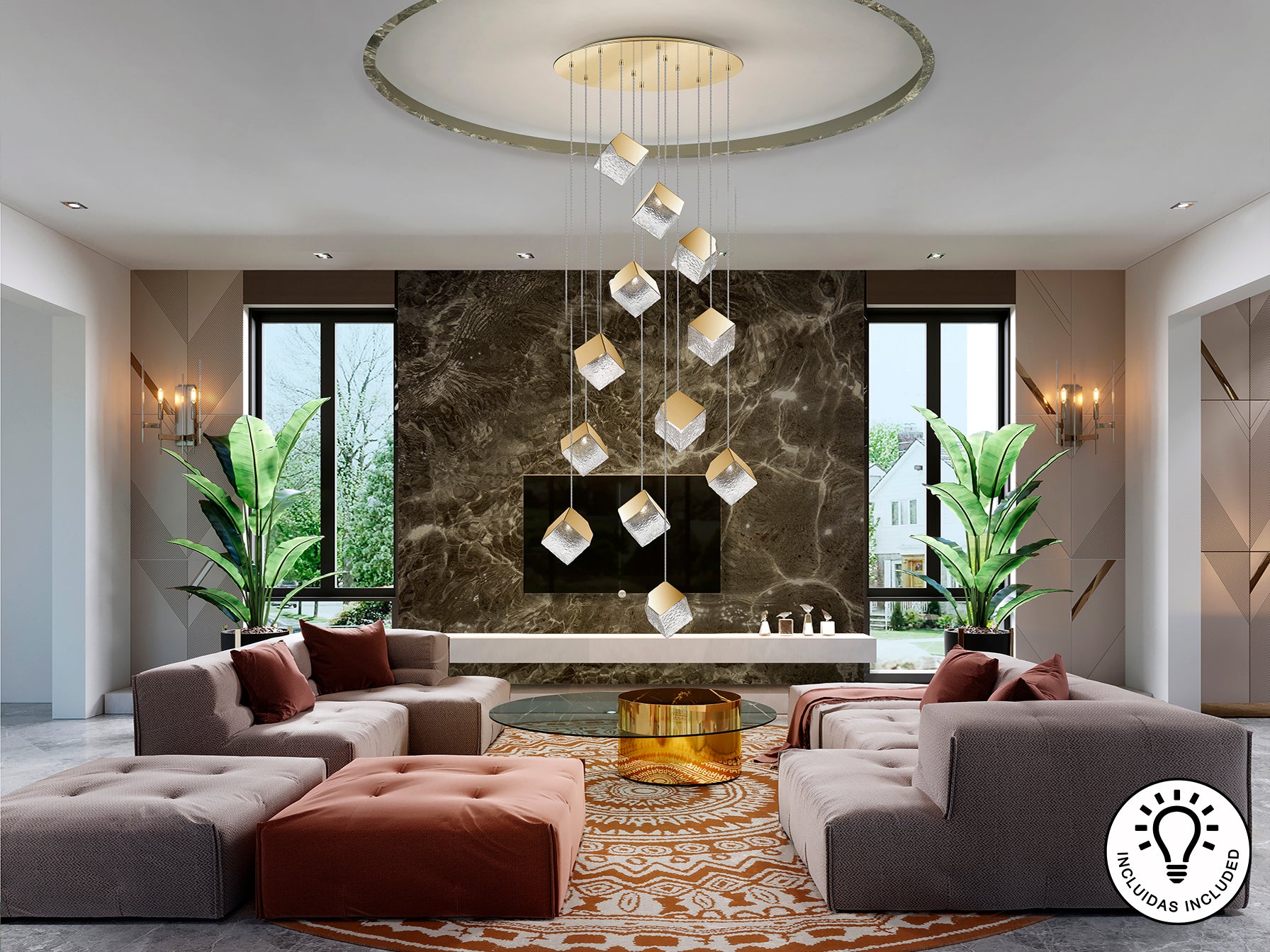 Lámpara de Techo Dorado Priscila - Schuller - Calidad Premium | luzguru.com