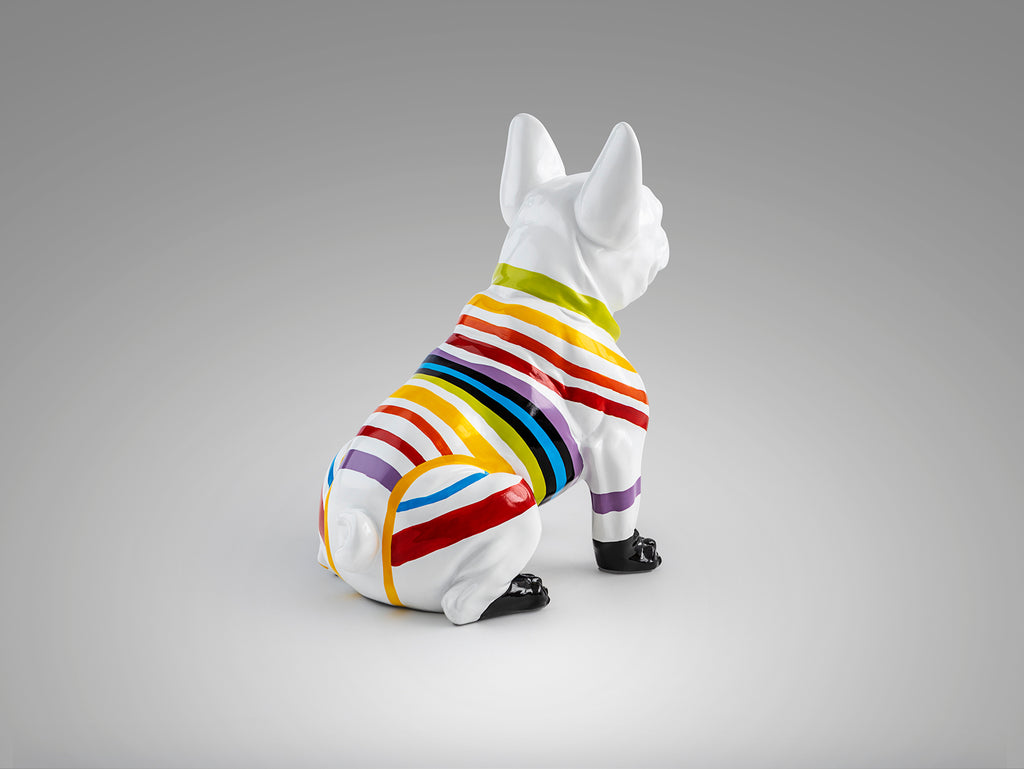 Figura Decorativa Bulldog Francés Schuller - Frenchi Blanco-Rayas | luzguru.com