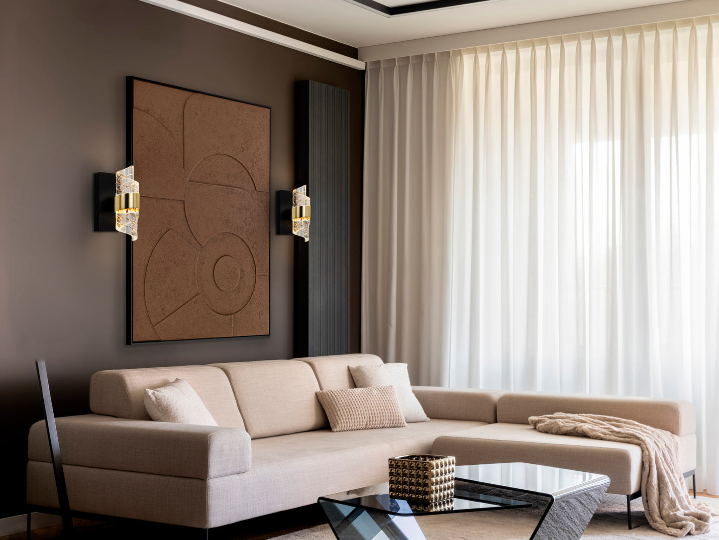 Schuller 631851 - Aplique ILIADA Negro-Oro - luzguru.com