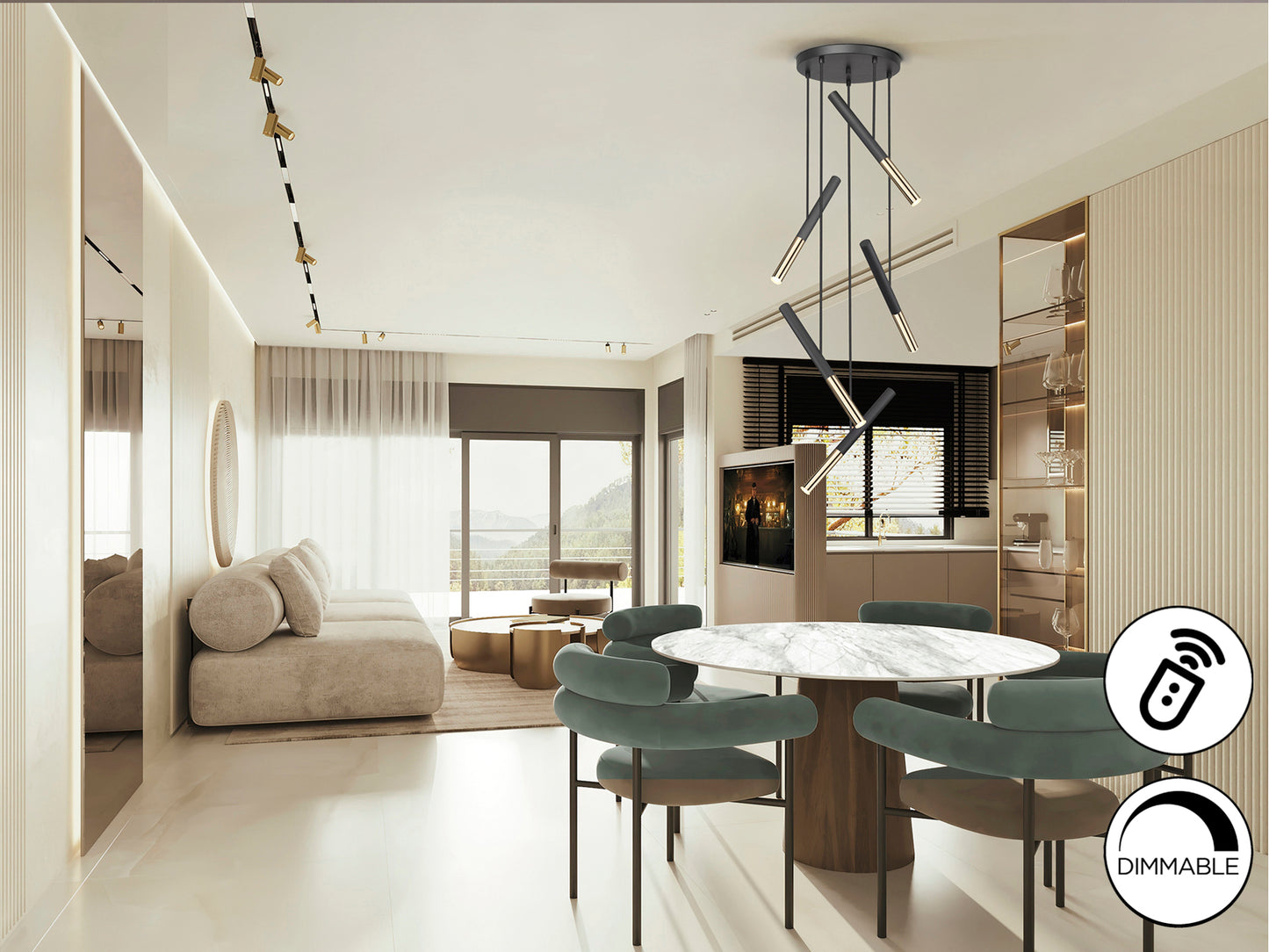 Lámpara Moderna Negro Oro - Schuller Edna - Calidad Premium | luzguru.com