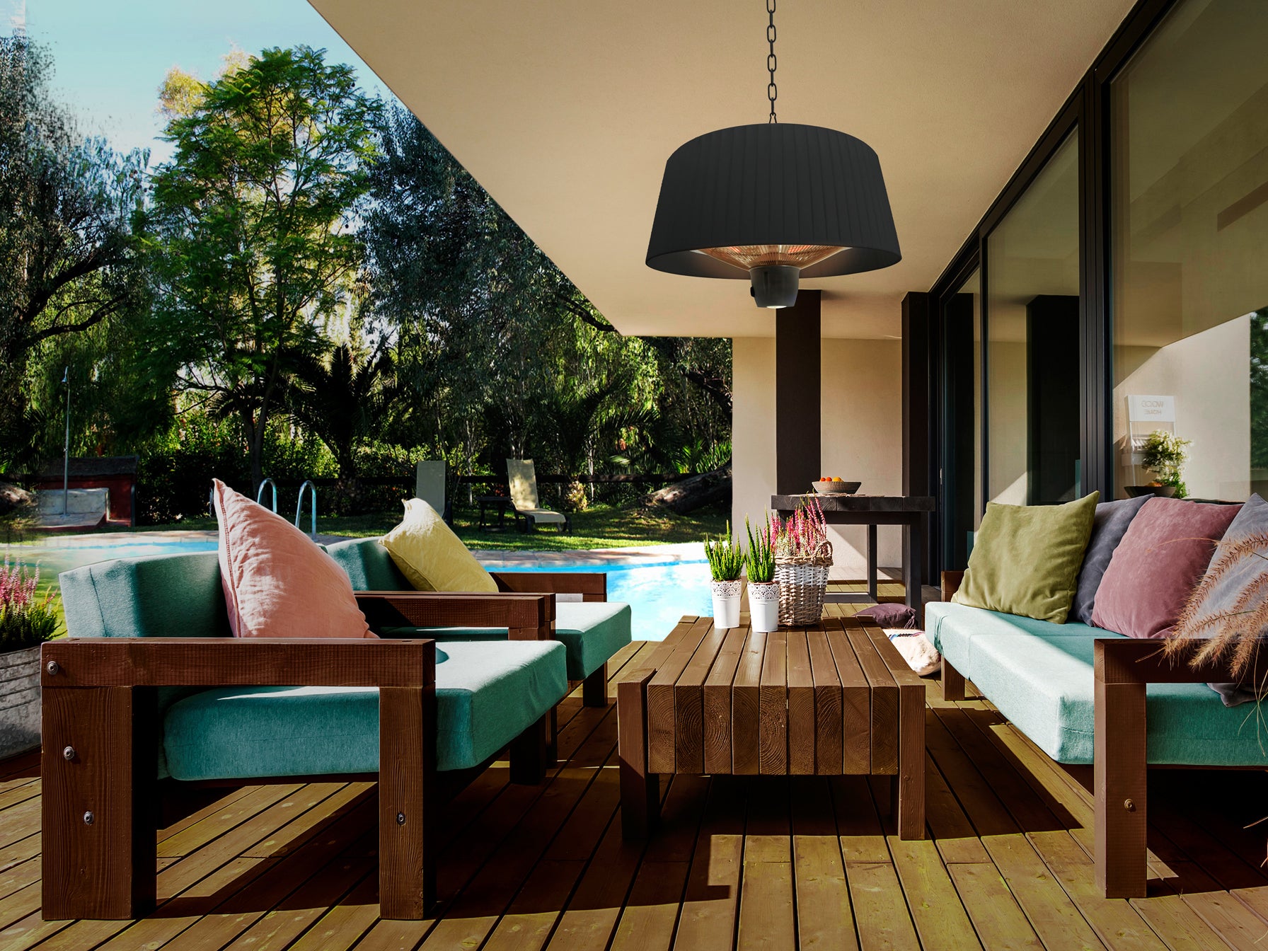 Estufa de Suspensión Schuller Heat Vintage - Negra 1500W | luzguru.com